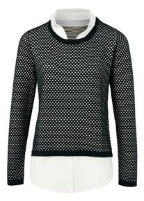 Heine, Damen Pullover, Schwarz / Wei&szlig;