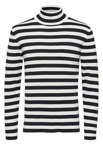 Selected Homme, Herren Strickpullover, Schwarz / Wei&szlig;