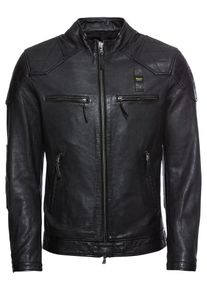 Blauer.USA, Herren Jacke 'CAPO SPALLA PELLE FODERATO', Schwarz