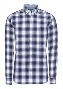 Tommy Hilfiger, Herren Hemd 'SLIM POPLIN CHECK SHIRT', Blau / Rot / Weiß