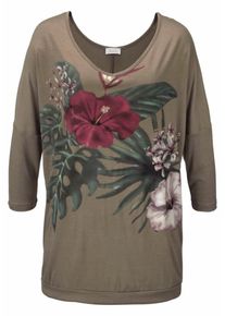 Aniston, Damen V-Shirt, Oliv