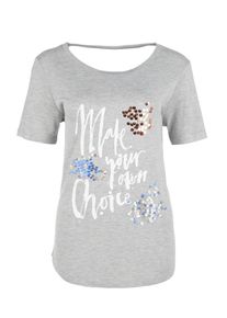 s.Oliver RED LABEL, Damen Shirt, Graumeliert / Wei&szlig;