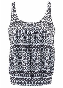 Lascana, Damen Tankini-Top, Anthrazit / Wei&szlig;