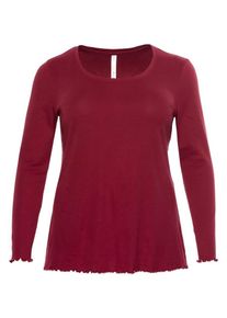 sheego Casual, Damen Langarmshirt, Rubinrot