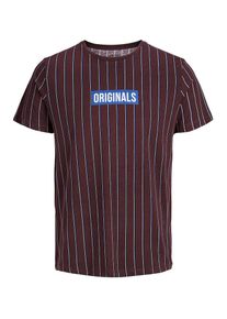 Jack & Jones JACK & JONES, Herren Gestreiftes T-Shirt, Beere