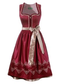 Country Line, Damen Dirndl midi in schimmernder Optik, Himbeer / Altrosa / Bordeaux