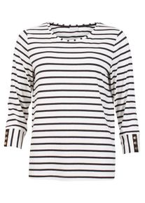 IN FRONT, Damen Bluse 'VIRA', Schwarz / Offwhite
