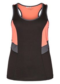 JUNAROSE, Damen Sporttop, Grau / Koralle / Schwarz