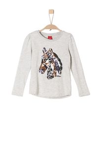 s.Oliver Junior, M&auml;dchen Longsleeve, Gold / Graumeliert / Schwarz / Silber
