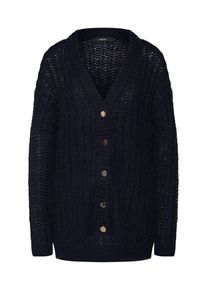 V&eacute;ro Moda VERO MODA, Damen Strickjacke 'VMBECCA LS V-NECK BUTTON CARDIGAN', Nachtblau / Schwarz