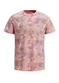 Jack & Jones JACK & JONES, Herren Palprint T-Shirt, Grau / Altrosa