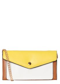 Pieces, Damen Clutch, Cognac / Gelb / Weiß