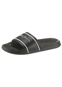 Pepe Jeans, Herren Pantolette 'Slider', Schwarz / Weiß