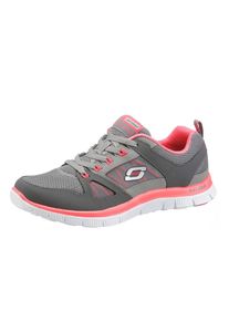 Skechers, Damen Schn&uuml;rer, Grau / Dunkelgrau / Dunkelpink