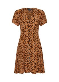 New Look, Damen Kleider 'CAMILLA ANML BTN THRU TEA DRS', Braun