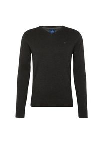 Tom Tailor, Herren Pullover 'basic v-neck sweater', Schwarz
