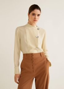 Mango, Damen Bluse 'Botone', Beige