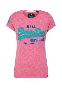 Superdry, Damen Shirt 'Vintage Logo Glitter Crack Entry Tee', Blau / Gr&uuml;n / Pinkmeliert