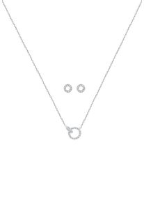 Elli, Damen Schmuckset 'Kreis, Kristall', Silber