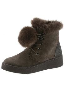 Marco Tozzi, Damen Sneaker, Dunkelgrau / Oliv