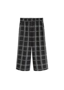 Mango, Damen Hose 'Chainy-H', Schwarz / Weiß
