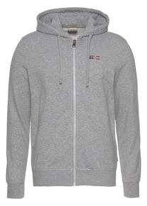 Napapijri, Herren Sweatjacke, Graumeliert / Rot