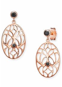 CAI Caï, Damen Paar Ohrstecker, Rosegold / Schwarz