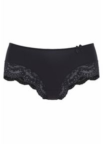 Lascana, Damen Panty mit zweifarbiger Spitze am Beinausschnitt, Schwarz