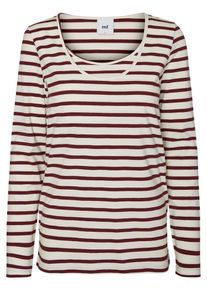 MAMALICIOUS, Damen Langarm Still-Bluse, Rot / Naturwei&szlig;