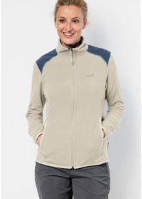 Jack Wolfskin, Damen Fleecejacke 'PERFORMANCE FLEX JKT WOMEN', Beige / Navy