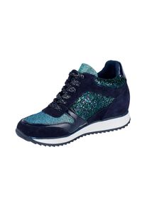 Heine, Damen Sneaker, Türkis / Dunkelblau / Weiß
