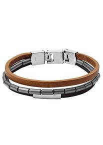 Fossil, Herren Armband 'Vintage', Braun / Schwarz / Silber