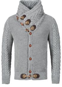 INDICODE JEANS, Herren Strickjacke 'Fort Worth', Grau