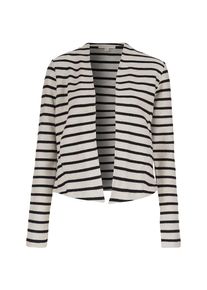 Esprit, Damen Strickjacke 'JKT loop stripe', Hellgrau / Schwarz