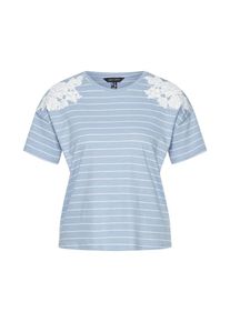 New Look, Damen T-Shirt, Hellblau / Weiß