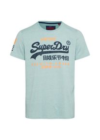 Superdry, Herren T-Shirt 'PREMIUM GOODS DUO', Blau / Mint / Orange