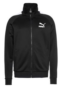 Puma, Herren Trainingsjacke 'ICONIC T7 TRACK JACKET PT', Schwarz / Weiß