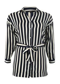 Vero Moda Curve, Damen Bluse 'STINNA', Nachtblau / Weiß