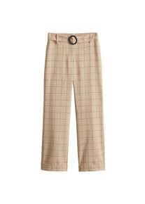 Mango, Damen Hose 'Ventana', Beige / Dunkelgrau