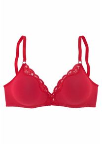 Petite Fleur, Damen BH ohne Bügel, Rot / Weiß