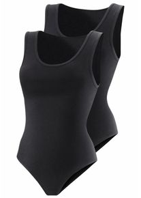 Vivance, Damen Achselshirt-Body (2 Stück), Schwarz