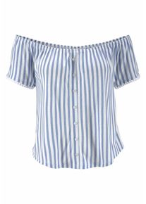 Lascana, Damen Strandshirt, Blau / Wei&szlig;