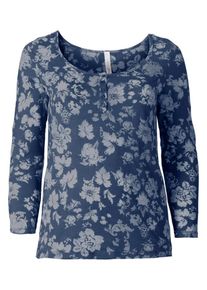 sheego Casual, Damen Longsleeve, Blau