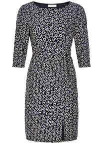 IN FRONT, Damen Kleid 'Rosy', Navy / Gelb / Weiß
