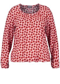 SAMOON, Damen Bluse, Rosa / Rot / Schwarz