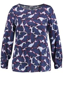 SAMOON, Damen Bluse, Royalblau / Hellblau / Rot