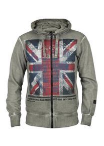 Trueprodigy, Herren Sweatjacke, Dunkelblau / Dunkelgrau / Rot