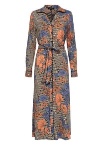 Selected Femme, Damen Blusenkleid, Braunmeliert / Schwarz / Weiß