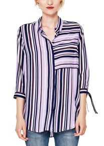 s.Oliver RED LABEL, Damen Bluse, Blau / Lila / Weiß