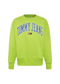 Tommy Jeans, Herren Sweatshirt 'TJM CLEAN COLLEGIATE CREW', Blau / Neongrün